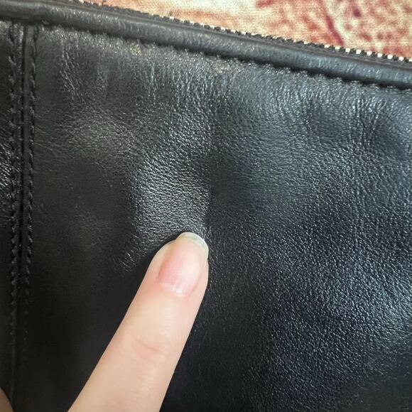 Authentic Coach Crossbody Purse Bag Black Leather 9x7 Clutch - Picture 5 of 5